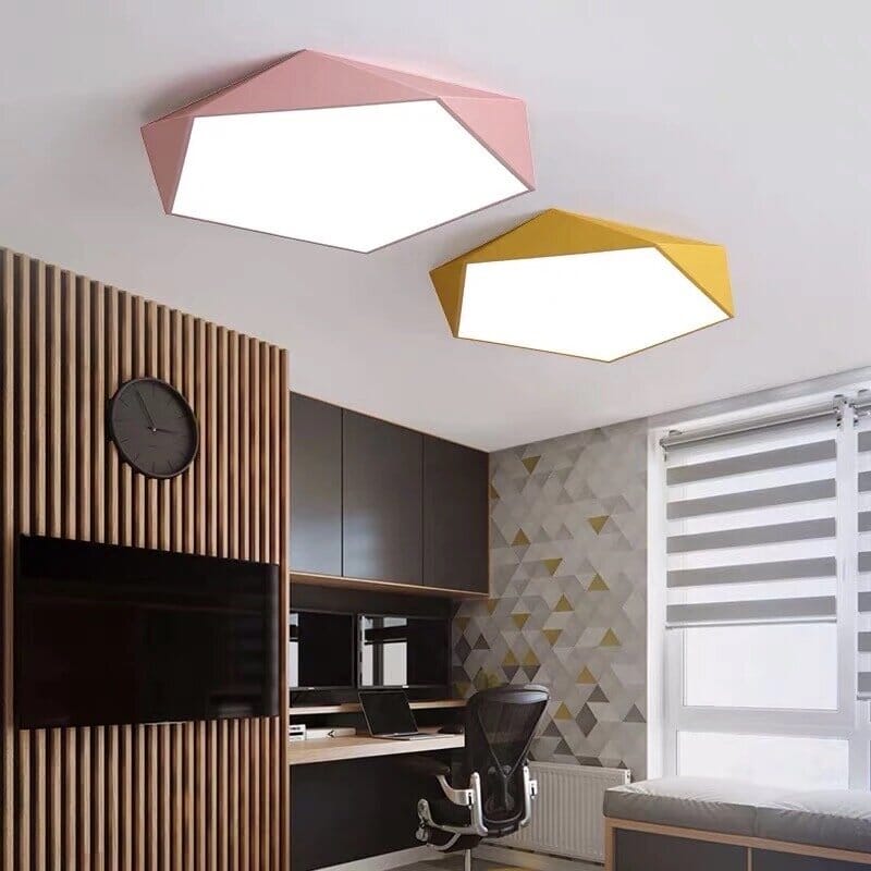 Geometric Ceiling Light – Modern LED Fixture