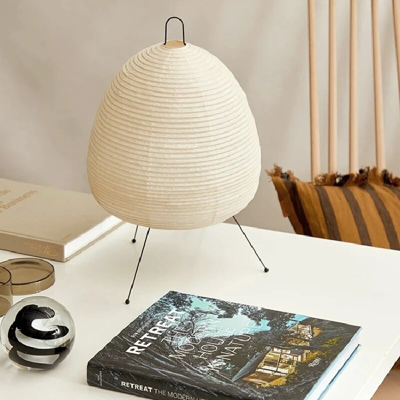 Rice Paper Table Lamp – Japanese Zen Minimalist Light