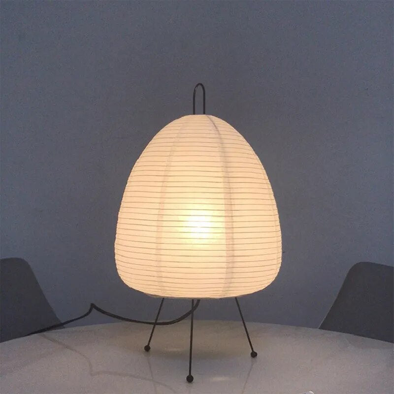 Rice Paper Table Lamp – Japanese Zen Minimalist Light
