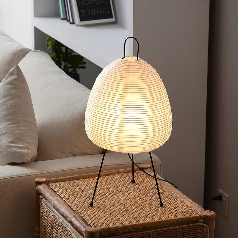 Rice Paper Table Lamp – Japanese Zen Minimalist Light
